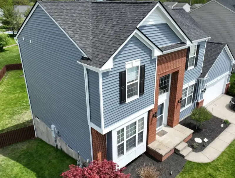 Siding contractor installation on residential home in Akron Ohio