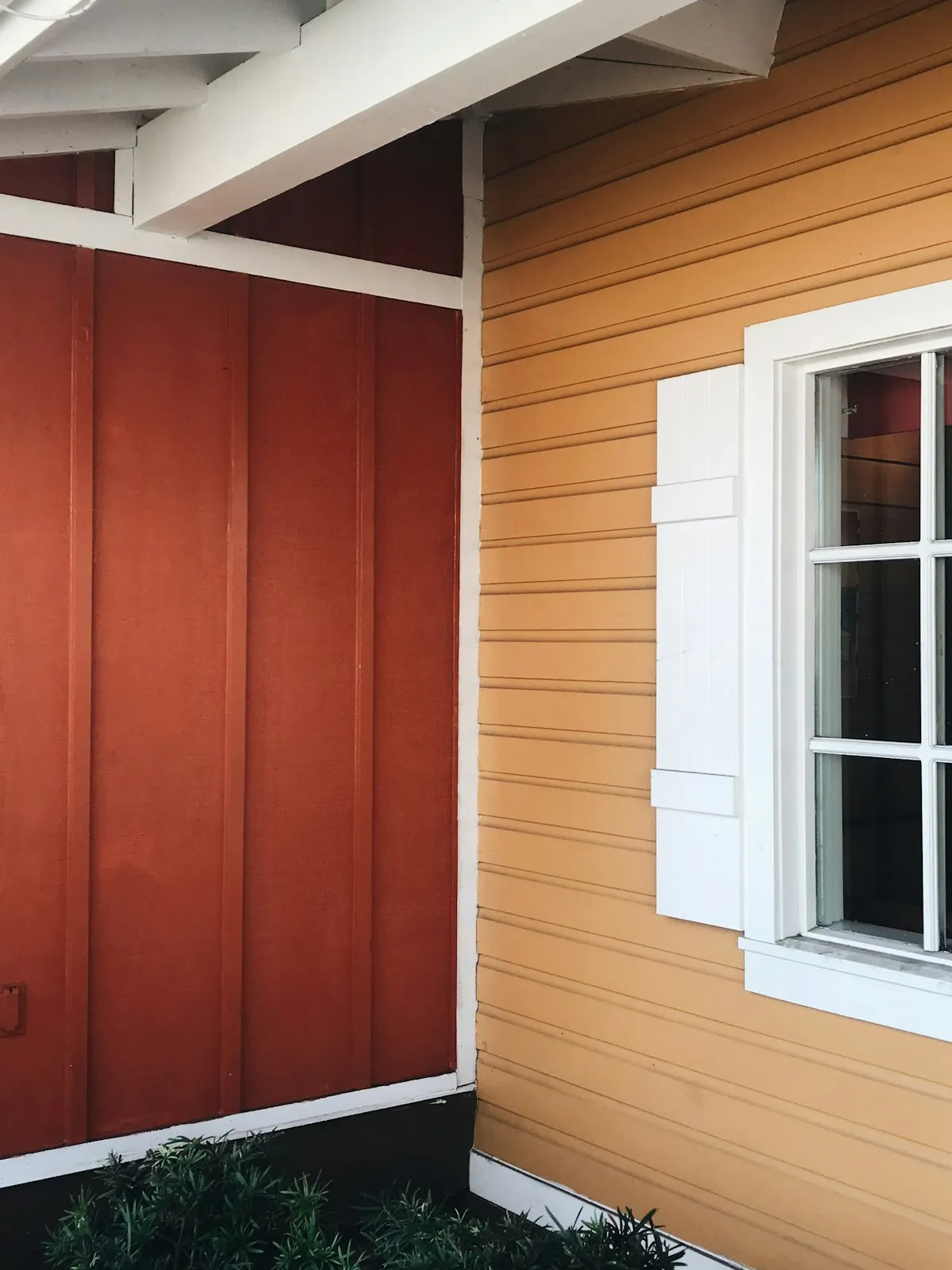 Board and batten siding beside horizontal lap siding on a home exterior