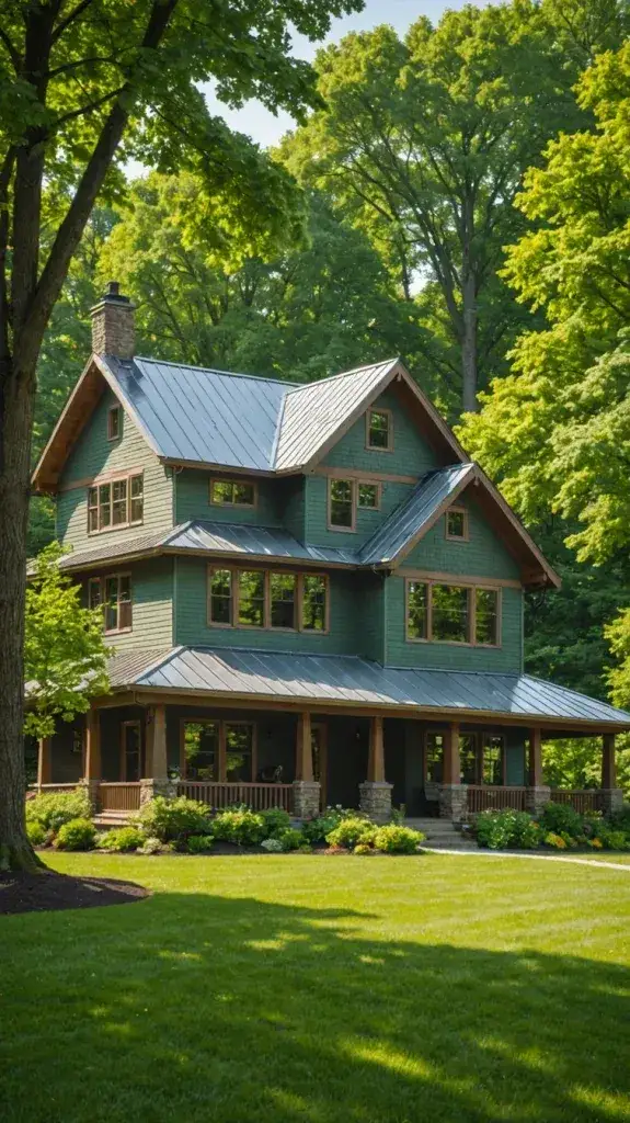Standing seam metal roof on residential home in Northeast Ohio